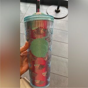 Starbucks summer tumbler beach pool float topper NWT